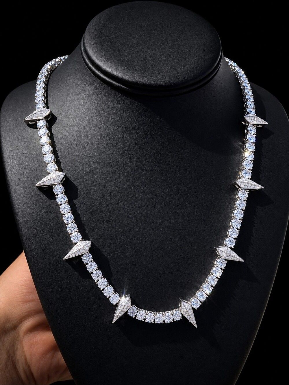 Diamond Spike Tennis Necklace